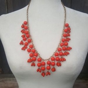 J. Crew Orange Bead Bib Necklace